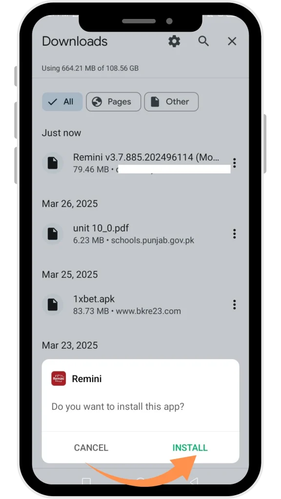 Download Remini MOD APK v3.7.1213 – Full Unlocked, Free Pro Cards, No Ads 27 process of downloading the remini mod apk